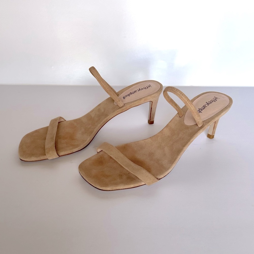 Jeffrey Campbell Hera-Hi Nude Suede Heels, Size 8, NWOB